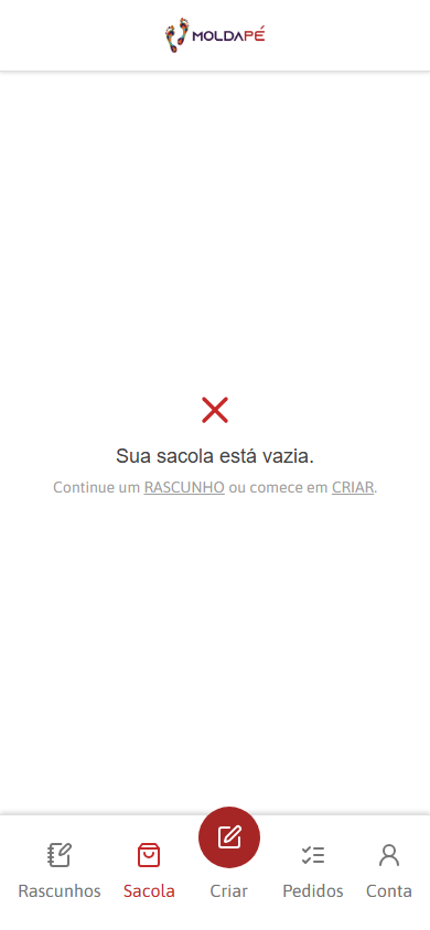 Sacola com cupom e envio